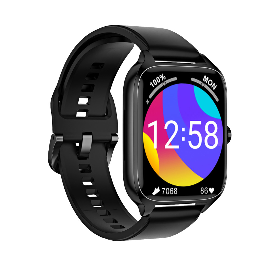 Rixus Full Touch Screen For Smart Watch 1.7 inch RXSW24 - Black