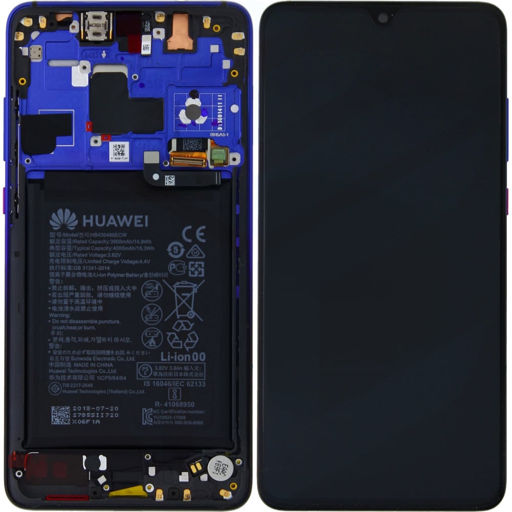 Huawei Mate 20 02352FRA (HMA-L09/ HMA-L29) OEM Service Part Screen Incl. Battery - Twilight