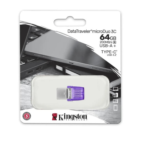 Kingston 64GB DataTraveler microDuo 3C 200MB/s Dual (USB-A + USB-C) -DTDUO3CG3/64GB