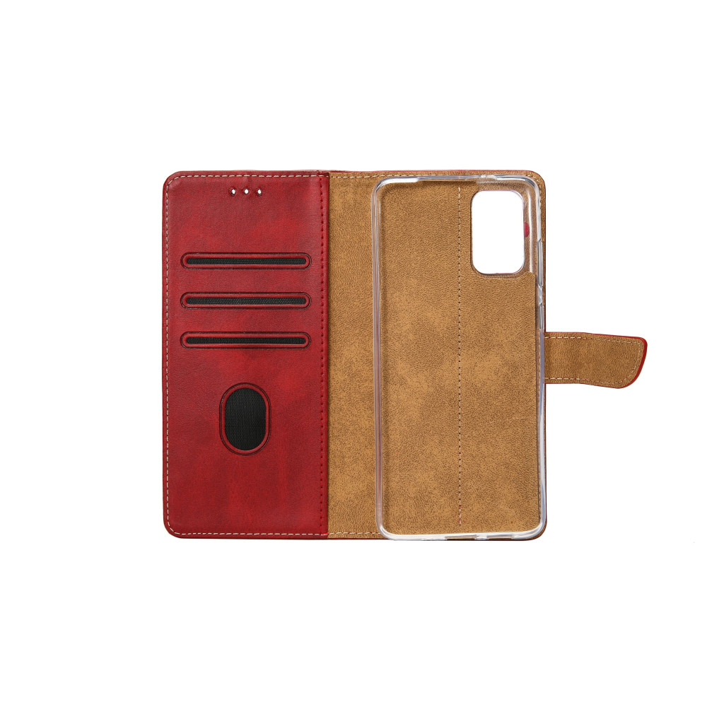 Rixus Bookcase For Samsung Galaxy S7 Edge (SM-G935F) - Dark Red