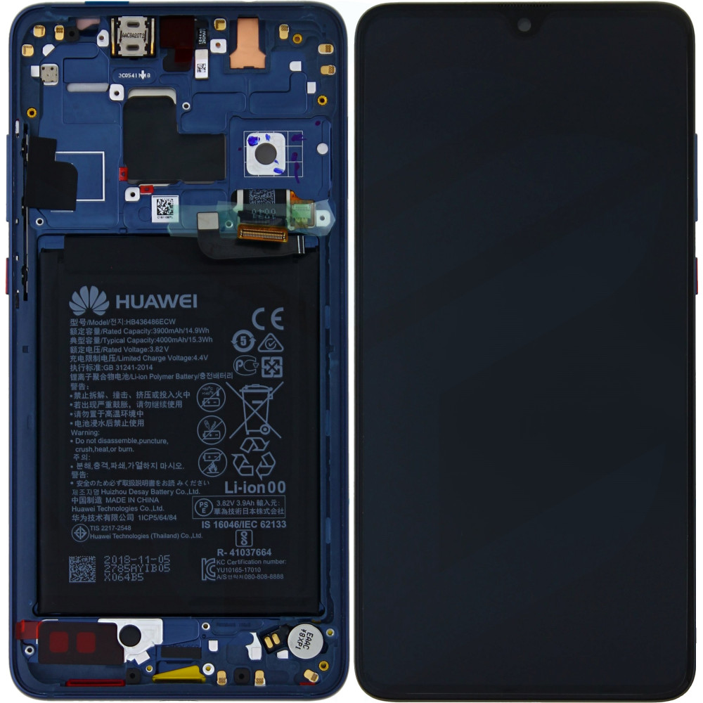 Huawei Mate 20 02352FQM (HMA-L09/ HMA-L29) OEM Service Part Screen Incl. Battery - Midnight Blue