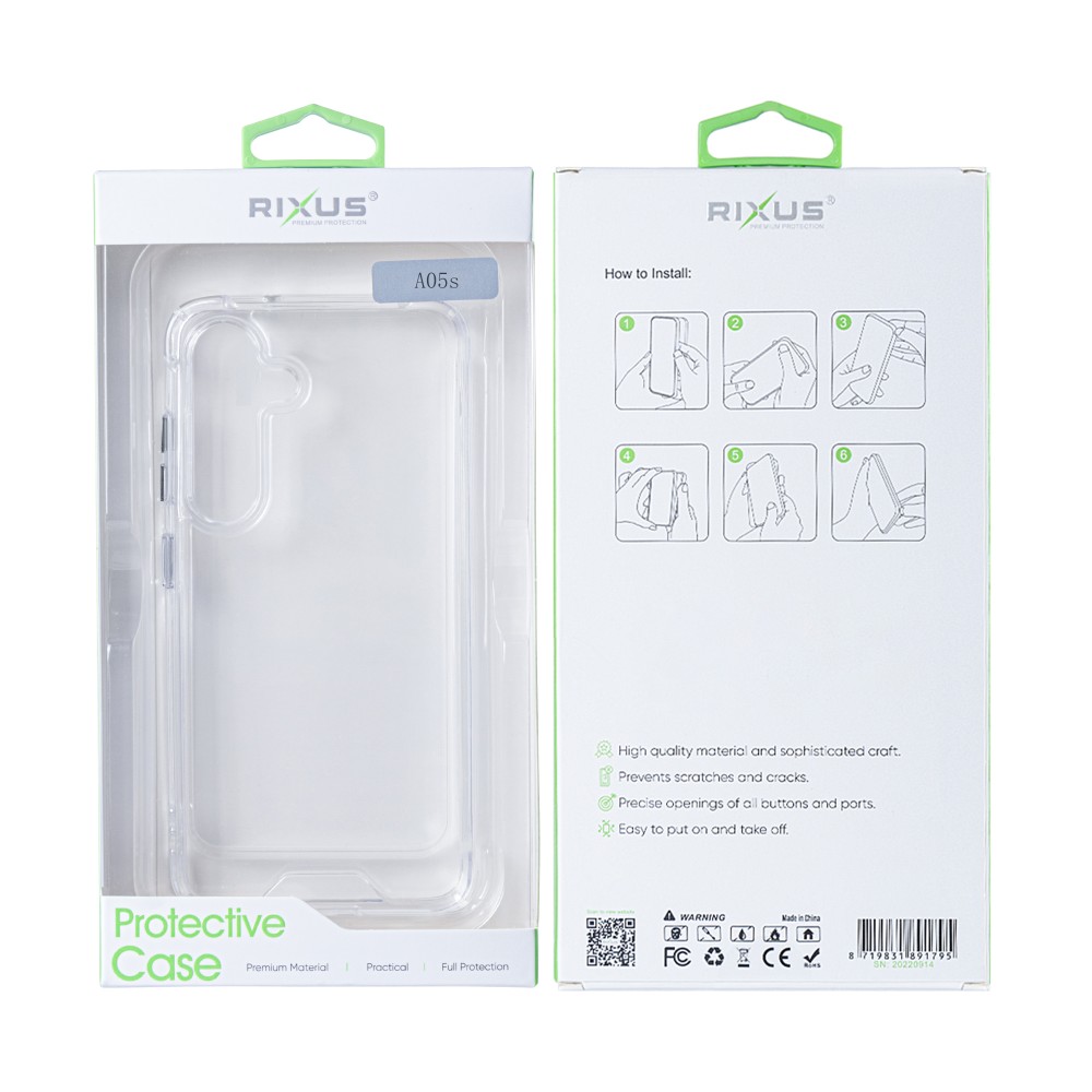 Rixus For Samsung Galaxy A05s A057F Anti Shock Case Transparent
