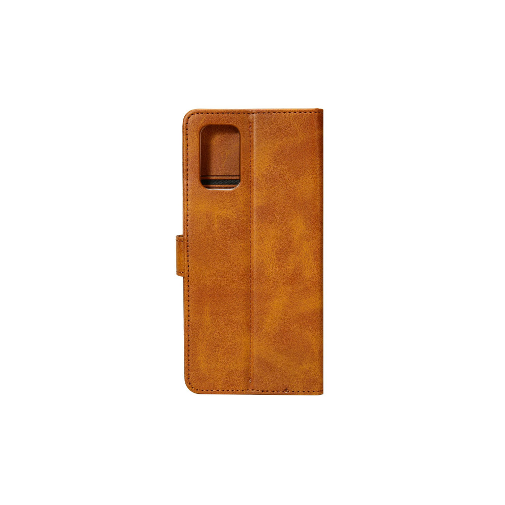 Rixus Bookcase For Samsung Galaxy A01 (SM-A015F) - Light Brown