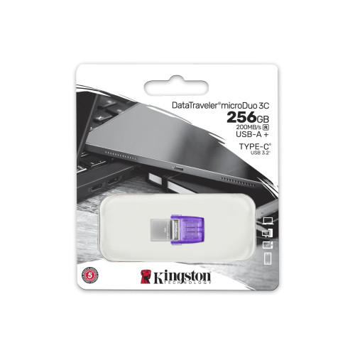Kingston 256GB DataTraveler microDuo 3C 200MB/s Dual (USB-A + USB-C) - DTDUO3CG3/256GB