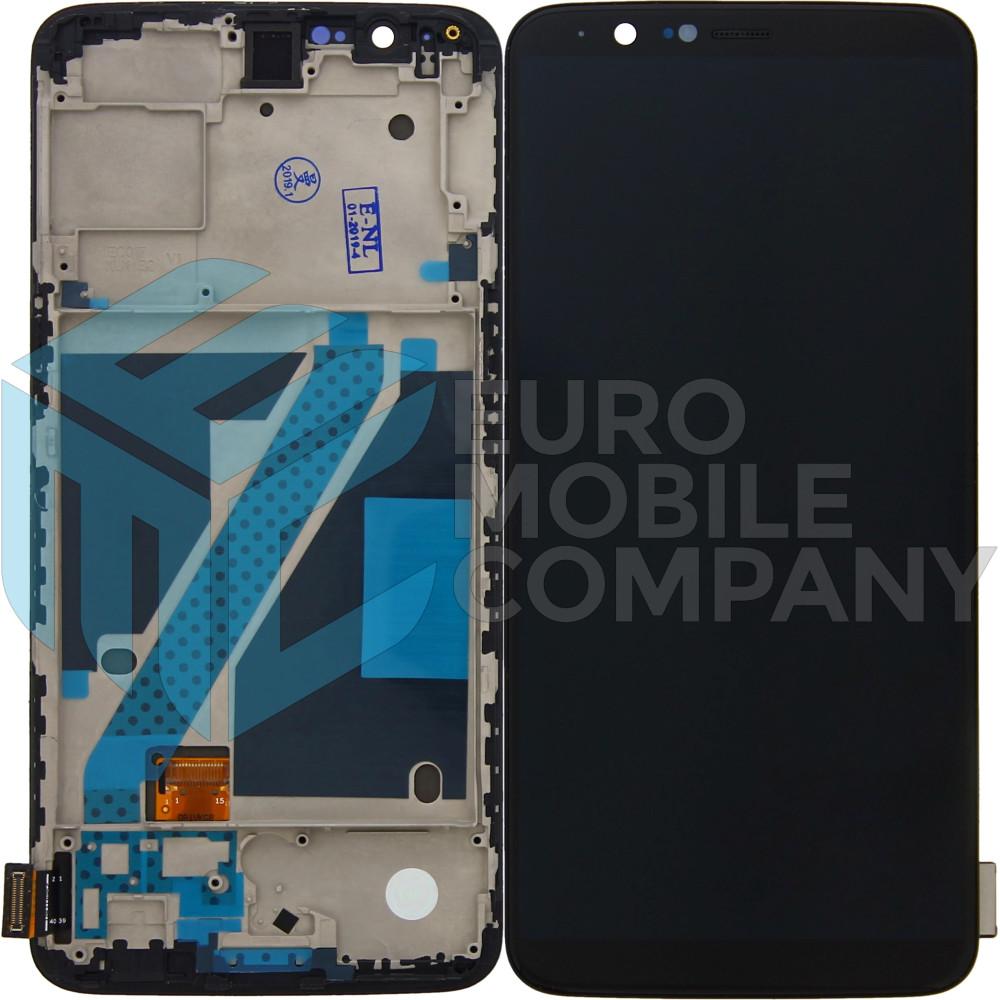 OnePlus 5T Display + Digitizer + Frame OEM - Black